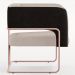 Poltrona Scarlett D02 Base De Aço New Cobre Corano Preto C-05 Linho Bege C-107 - Lyam Decor