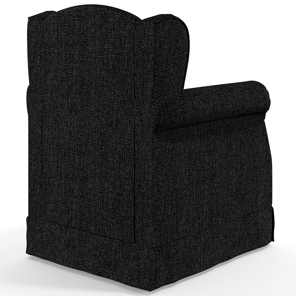 Poltrona de Amamentação com Balanço e Puff Elisa P02 Linho Chumbo - Lyam Decor