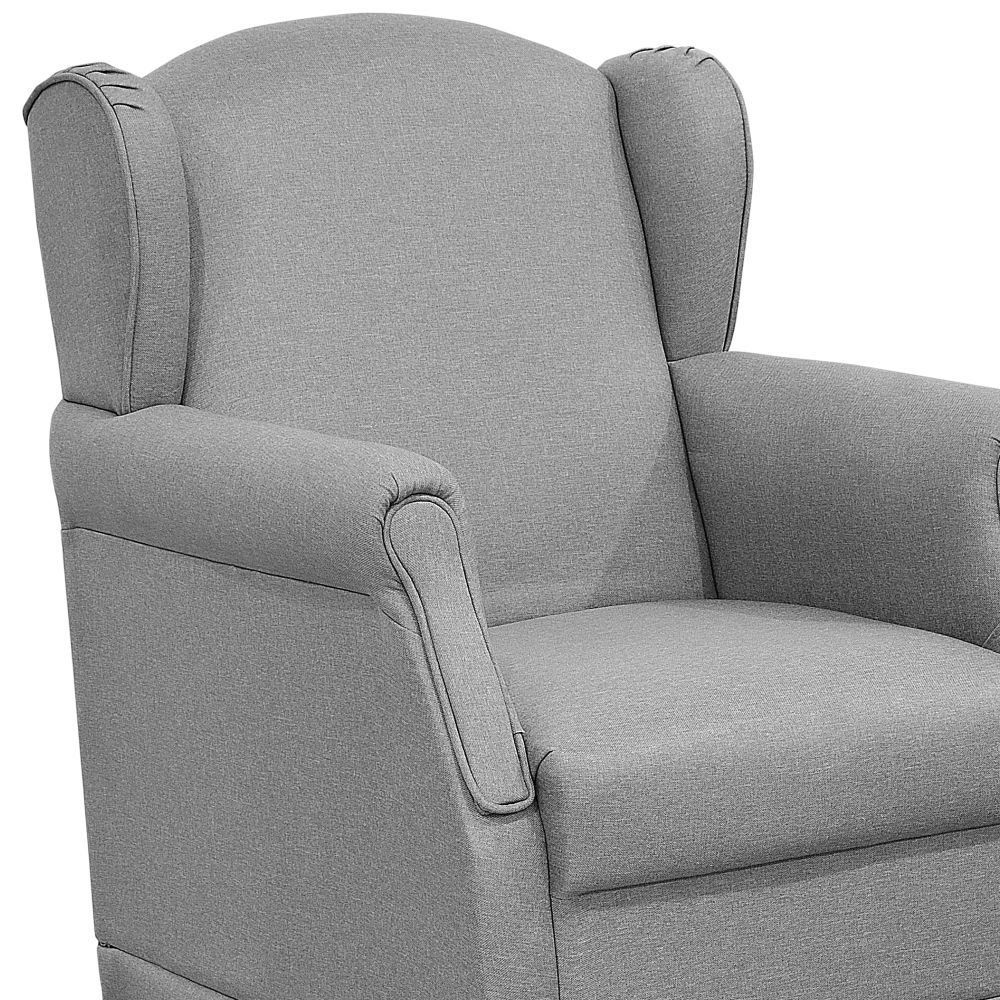 Poltrona de Amamentação com Balanço e Puff Elisa P02 Linho Cinza Escuro - Lyam Decor
