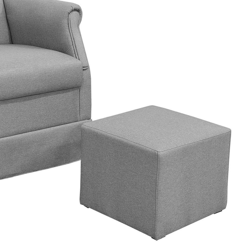 Poltrona de Amamentação com Balanço e Puff Elisa P02 Linho Cinza Escuro - Lyam Decor