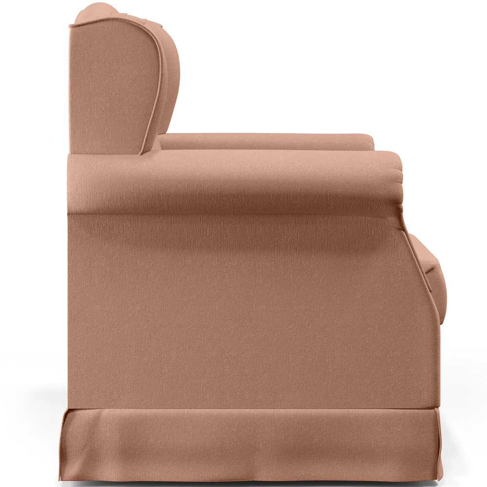 Poltrona de Amamentação com Balanço e Puff Elisa P02 Linho Rosê - Lyam Decor