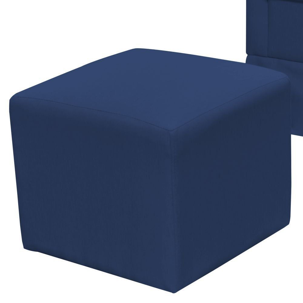 Poltrona de Amamentação com Balanço e Puff Elisa P02 Suede Azul Marinho - Lyam Decor