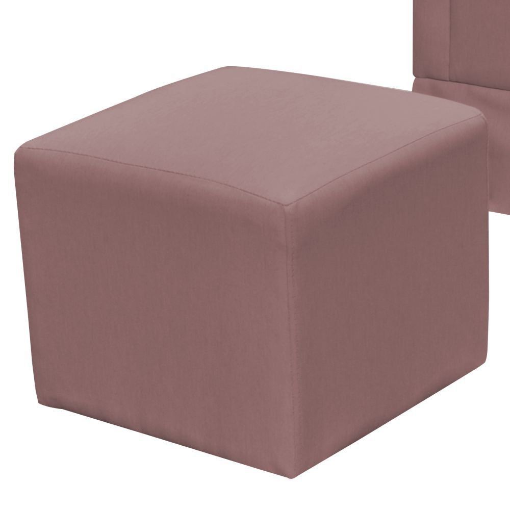 Poltrona de Amamentação com Balanço e Puff Elisa P02 Suede Rosê - Lyam Decor