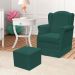 Poltrona de Amamentação com Balanço e Puff Elisa P02 Suede Verde Musgo - Lyam Decor