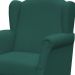 Poltrona de Amamentação com Balanço e Puff Elisa P02 Suede Verde Musgo - Lyam Decor
