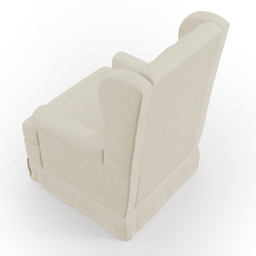 Poltrona de Amamentação com Balanço e Puff Helena P02 Capitonê Linho Champagne - Lyam Decor