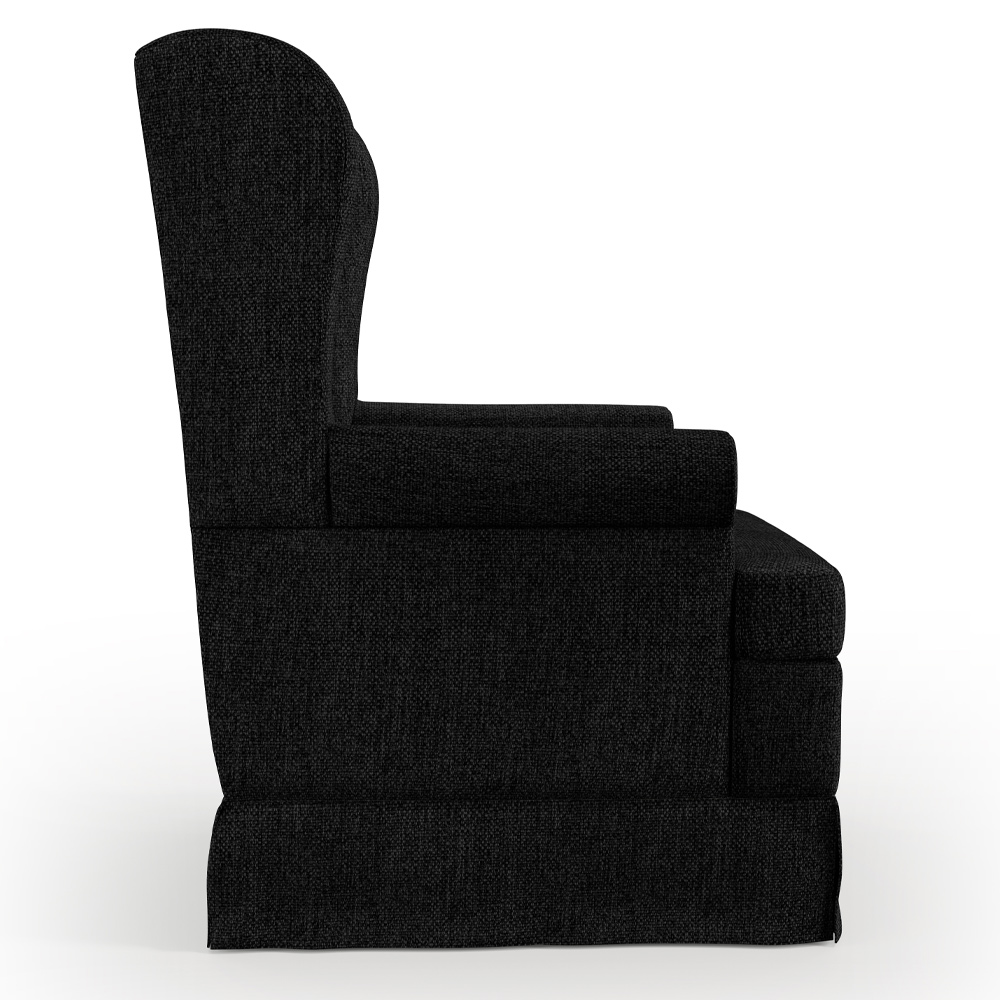 Poltrona de Amamentação com Balanço e Puff Helena P02 Capitonê Linho Chumbo - Lyam Decor