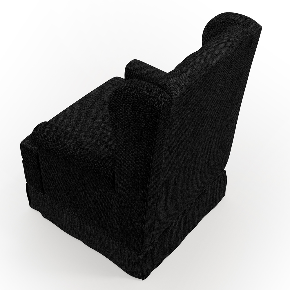 Poltrona de Amamentação com Balanço e Puff Helena P02 Capitonê Linho Chumbo - Lyam Decor
