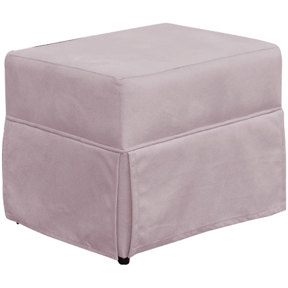 Poltrona de Amamentação com Balanço e Puff Helena P02 Capitonê Suede Rosê - Lyam Decor