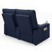 Poltrona do Papai Reclinável Cinema 2 Lugares Manual Baú USB Haifa F05 Facto Azul - Lyam Decor