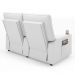Poltrona do Papai Reclinável Cinema 2 Lugares Manual Baú USB Haifa F05 Facto Branco - Lyam Decor