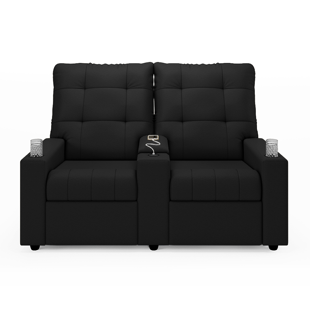 Poltrona do Papai Reclinável Cinema 2 Lugares Manual Baú USB Haifa F05 Facto Preto - Lyam Decor