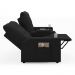Poltrona do Papai Reclinável Cinema 2 Lugares Manual Baú USB Haifa F05 Facto Preto - Lyam Decor