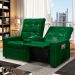 Poltrona do Papai Reclinável Cinema 2 Lugares Manual Baú USB Haifa F05 Facto Verde Musgo -Lyam Decor