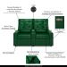 Poltrona do Papai Reclinável Cinema 2 Lugares Manual Baú USB Haifa F05 Facto Verde Musgo -Lyam Decor