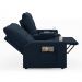 Poltrona do Papai Reclinável Cinema 2 Lugares Manual Baú USB Haifa F05 Veludo Azul - Lyam Decor