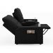 Poltrona do Papai Reclinável Cinema 2 Lugares Manual Baú USB Haifa F05 Veludo Preto - Lyam Decor