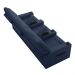 Poltrona do Papai Reclinável Cinema 3 Lugares Manual Baú USB Haifa F05 Facto Azul - Lyam Decor