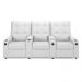 Poltrona do Papai Reclinável Cinema 3 Lugares Manual Baú USB Haifa F05 Facto Branco - Lyam Decor