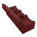 Poltrona do Papai Reclinável Cinema 3 Lugares Manual Baú USB Haifa F05 Facto Vermelho -Lyam Decor