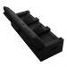 Poltrona do Papai Reclinável Cinema 3 Lugares Manual Baú USB Haifa F05 Veludo Preto - Lyam Decor