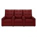 Poltrona do Papai Reclinável Cinema 3 Lugares Manual Baú USB Haifa F05 Veludo Vermelho - Lyam Decor