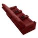Poltrona do Papai Reclinável Cinema 3 Lugares Manual Baú USB Haifa F05 Veludo Vermelho - Lyam Decor