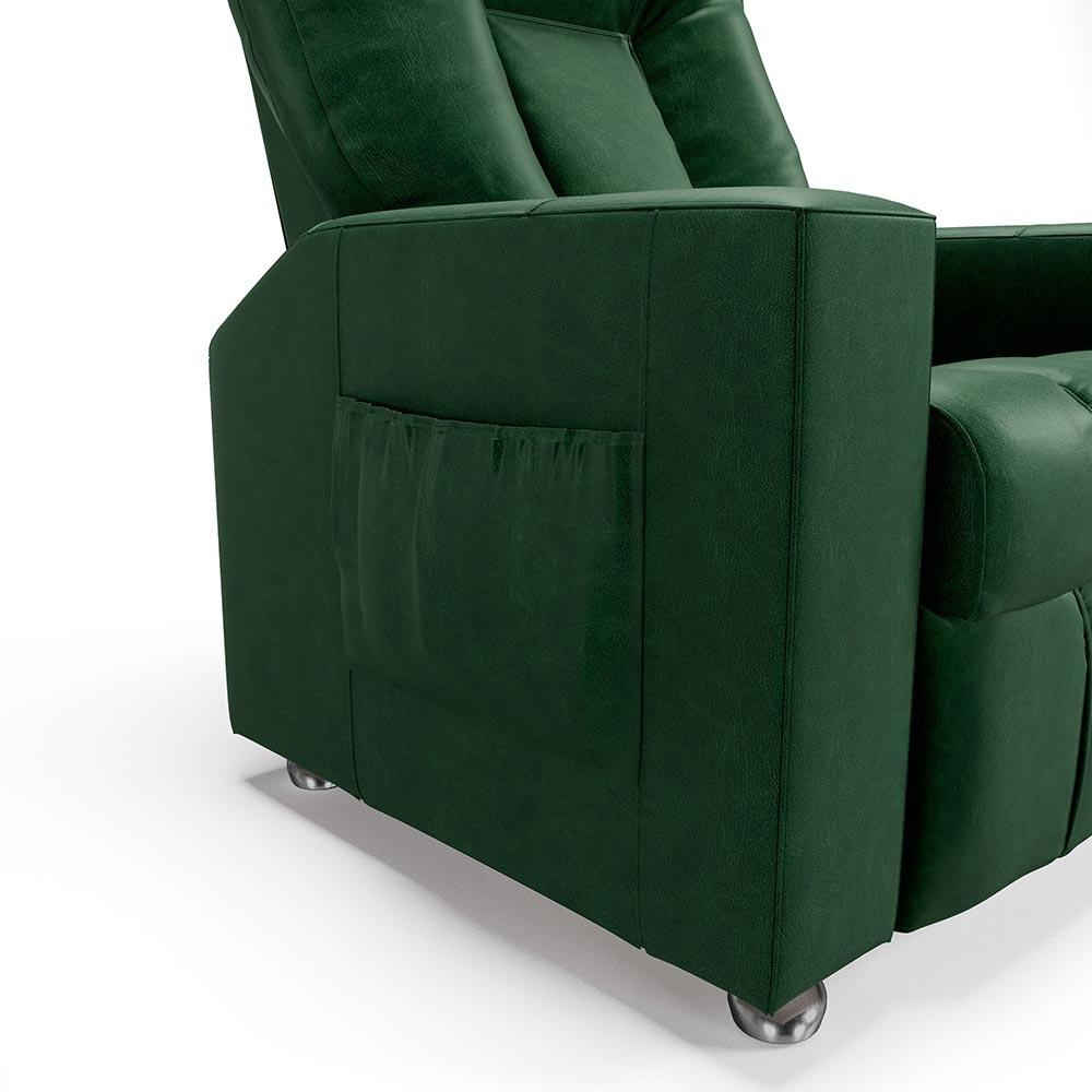 Poltrona do Papai Reclinável Manual Sala de Cinema Romeo F05 Facto Verde - Lyam Decor