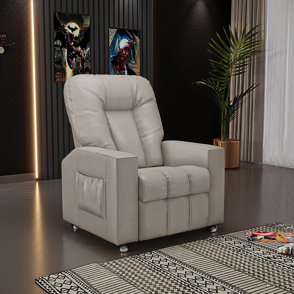 Poltrona do Papai Reclinável Romeo F05 Facto Bege - Lyam Decor