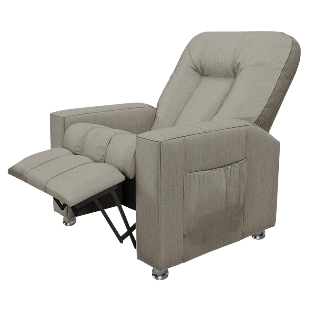 Poltrona do Papai Reclinável Romeo F05 Linho Bege - Lyam Decor