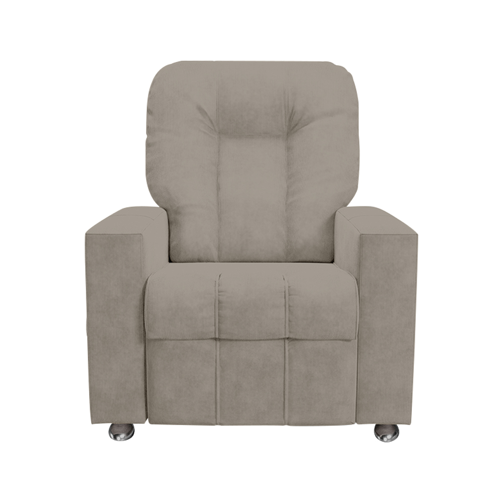 Poltrona do Papai Reclinável Romeo F05 Veludo Capuccino - Lyam Decor