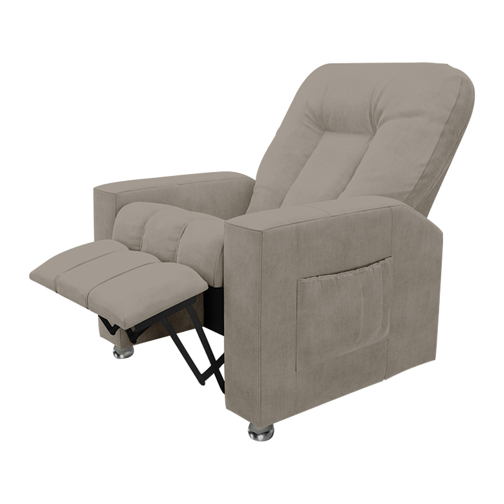Poltrona do Papai Reclinável Romeo F05 Veludo Capuccino - Lyam Decor
