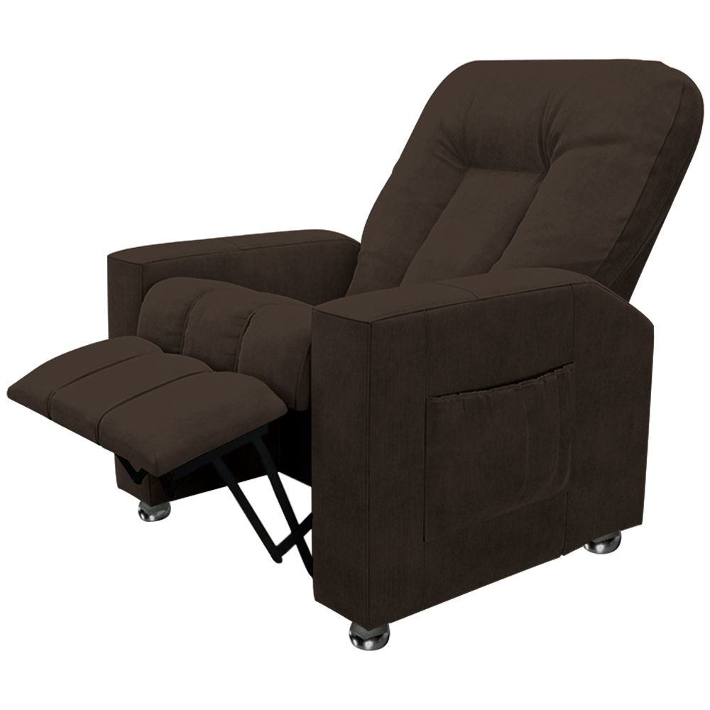 Poltrona do Papai Reclinável Romeo F05 Veludo Marrom - Lyam Decor
