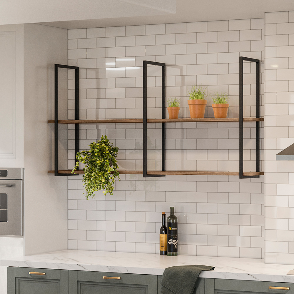 Prateleira Decorativa Industrial Multiuso 135cm Design D01 Demolição - Lyam Decor