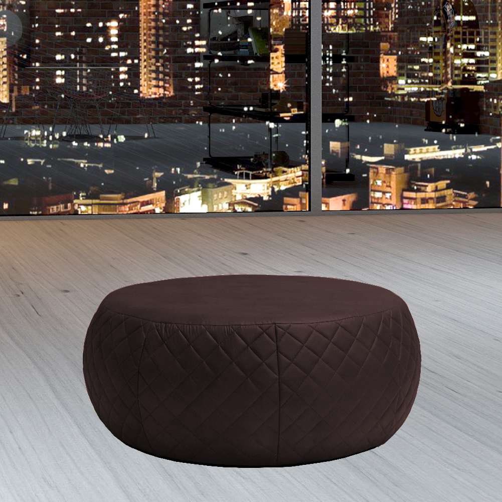 Puff Banqueta Decorativa Para Sala de Estar Golf D02  Tressê 1,05 Corano Marrom C-34 - Lyam Decor