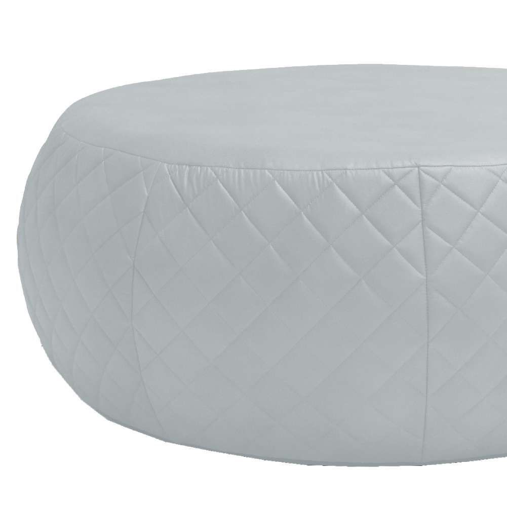 Puff Banqueta Decorativa Para Sala de Estar Golf D02 Tressê 1,05 Corano Branco C-12 - Lyam Decor