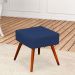 Puff Banqueta Decorativa com Pés Palito Lívia W01 Suede Azul Marinho - Lyam Decor