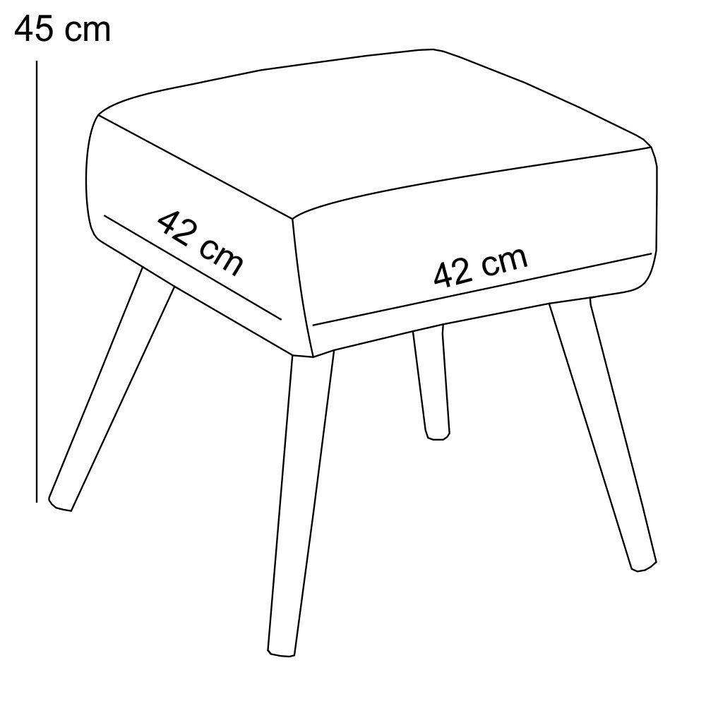 Puff Banqueta Decorativa com Pés Palito Lívia W01 Suede Marrom - Lyam Decor