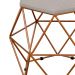 Puff Decorativo Aramado Bronze Six L02 Linho Bege - Lyam Decor