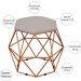 Puff Decorativo Aramado Bronze Six L02 Linho Bege - Lyam Decor