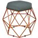 Puff Decorativo Aramado Bronze Six L02 Linho Chumbo - Lyam Decor