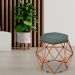 Puff Decorativo Aramado Bronze Six L02 Linho Chumbo - Lyam Decor