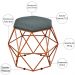Puff Decorativo Aramado Bronze Six L02 Linho Chumbo - Lyam Decor
