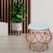 Puff Decorativo Aramado Bronze Six L02 Linho Cinza - Lyam Decor