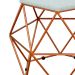 Puff Decorativo Aramado Bronze Six L02 Linho Cinza - Lyam Decor