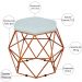 Puff Decorativo Aramado Bronze Six L02 Linho Cinza - Lyam Decor