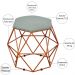 Puff Decorativo Aramado Bronze Six L02 Linho Cinza Escuro - Lyam Decor