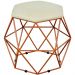 Puff Decorativo Aramado Bronze Six L02 Suede Bege - Lyam Decor