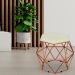 Puff Decorativo Aramado Bronze Six L02 Suede Bege - Lyam Decor