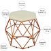 Puff Decorativo Aramado Bronze Six L02 Suede Bege - Lyam Decor